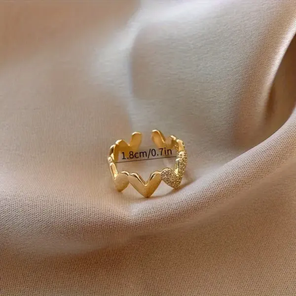 Heart Shape Copper Elegant Simple Style Open Rings Rings