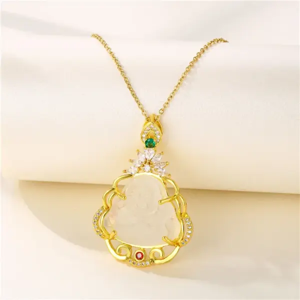 Wholesale Water Plating Vacuum Real Gold Plated 18K Sun Heart Shape Whale 304 Stainless Steel Titanium INS Style Waterproof Non Tarnish 201 Pendant Necklace