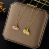 Wholesale PVD Coated Real Gold Plated Shell Stainless Steel Fashion Waterproof Non Tarnish Necklace