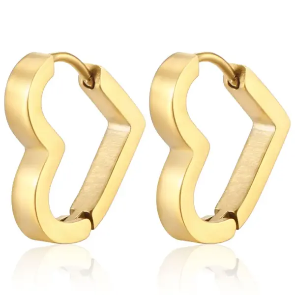 PVD Coated 18K Gold Real Gold Plated Square Star Heart Shape 201 Stainless Steel Fashion Waterproof Non Tarnish Earrings