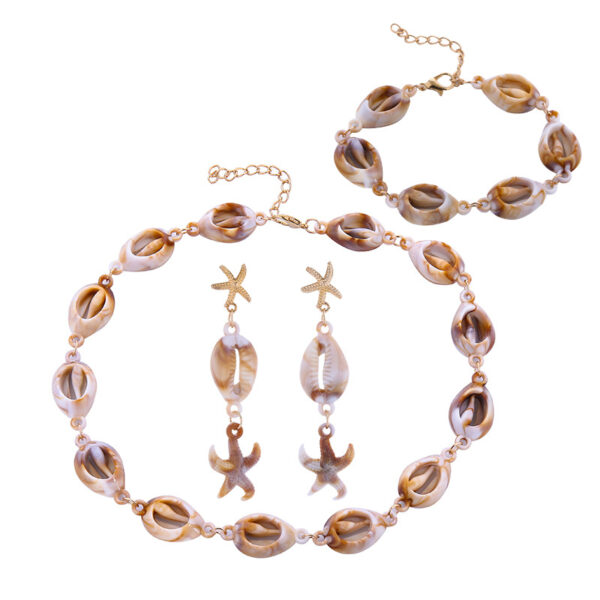 Wholesale European and American Fashion Cross-border Jewelry Hawaiian Style Personality Leisure Simulation Shell Starfish Earrings Creative suit