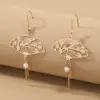 Wholesale Retro Tower Sector Ferroalloy Copper Plating Artificial Pearls Zircon Women's Drop Earrings 1 Pair
