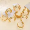 Wholesale 304 Stainless Steel Heart Shape Bow Knot PVD Coated Plated With KC Gold Modern Style Classic Style Commute Gold Bangle