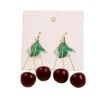 Wholesale Cross-border Hot Selling Japanese and Korean Sweet Cute Fruit Cherry Cherry All-match High Earrings INS Creative Earrings