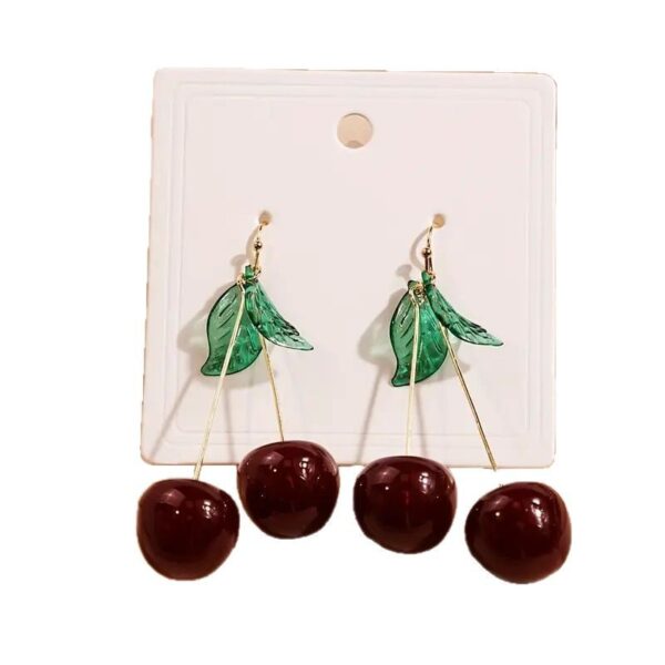 Wholesale Cross-border Hot Selling Japanese and Korean Sweet Cute Fruit Cherry Cherry All-match High Earrings INS Creative Earrings
