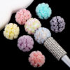 Wholesale Colorful rose luminous flower ball clay drill ball straight hole beads DIY