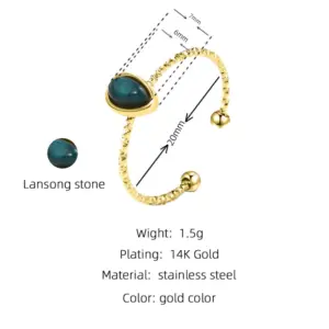 Wholesale PVD Coated 18K Gold Real Gold Plated Water Droplets 304 Stainless Steel Fashion Waterproof Non Tarnish