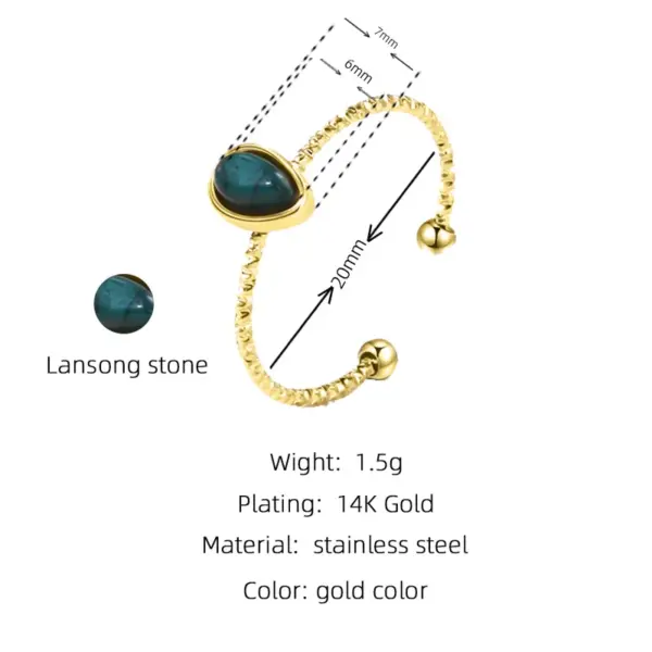 Wholesale PVD Coated 18K Gold Real Gold Plated Water Droplets 304 Stainless Steel Fashion Waterproof Non Tarnish
