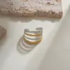 Wholesale Jewelry Sexy Rock Simple Style Geometric 304 Stainless Steel 18K Gold Plated Plating Open Rings