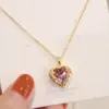 PVD Coated Real Gold Plated Heart Shape Stainless Steel Luxurious Waterproof Non Tarnish Pendant Necklace