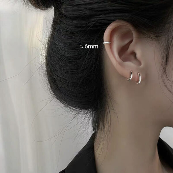 Wholesale S925 Silver Earrings for Women, Accessible Luxury, High-End Earrings, Niche Simple Ear Bone Nails, Plain Rings, Ins Earrings, Jewelry