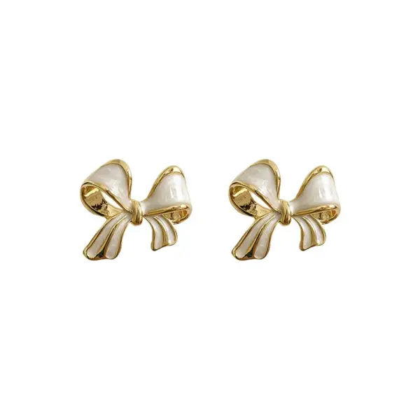 Wholesale Fashion Butterfly Bow Knot Copper Inlaid Zircon Artificial Pearls Earrings 1 Pair