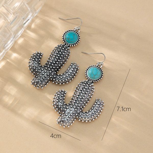 Wholesale vintage cactus turquoise earrings