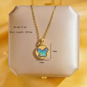 Abalone Shell Golden Colorful Shell Face Butterfly