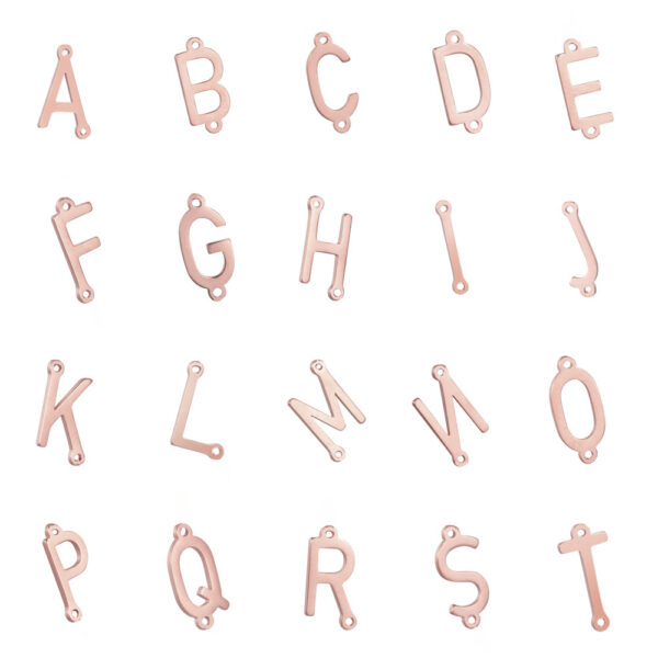 Wholesale Factory wholesale sply direct fashion personality trend diy jewelry 26 letters gold and down hole stainless steel pendant