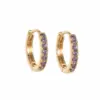 Wholesale 1 Pair Simple Style Classic Style Streetwear Zircon Enamel Inlay Copper Zircon Gold Plated Earrings