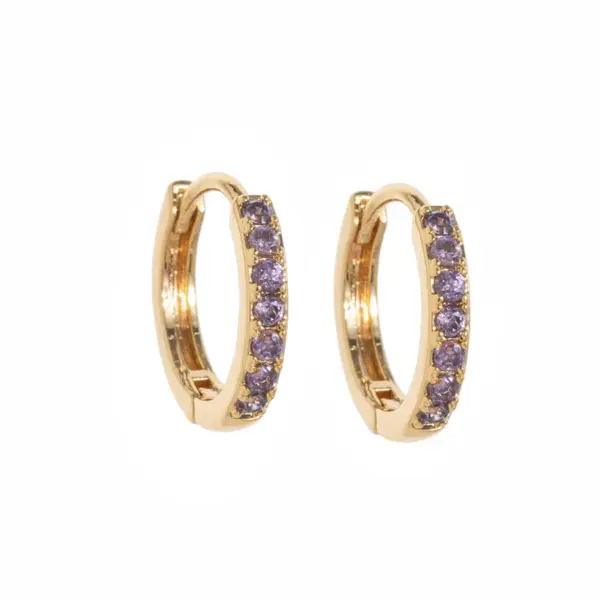 Wholesale 1 Pair Simple Style Classic Style Streetwear Zircon Enamel Inlay Copper Zircon Gold Plated Earrings