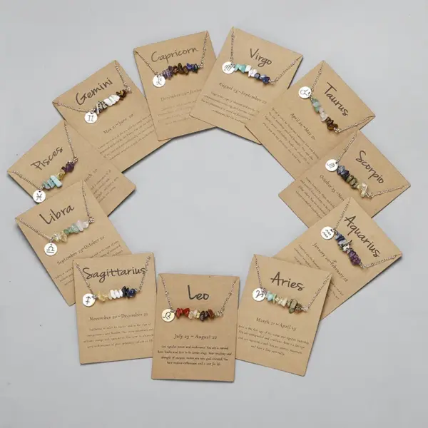 Casual Simple Style Commute Constellation 304 Stainless Steel Stone Pendant Necklace In Bulk