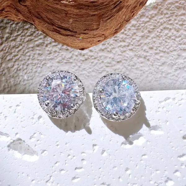 Wholesale 1 Pair Modern Style Geometric Titanium Steel Zircon Ear Studs