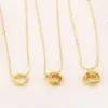 Wholesale 304 Stainless Steel Circle PVD Coated 18K Real Gold Plated Simple Style Waterproof Non Tarnish Plating Snake Chain Pendant Necklace