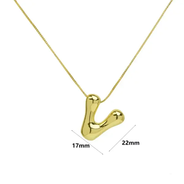 Wholesale Copper 18K Gold Plated Simple Style Letter Plating Pendant Necklace