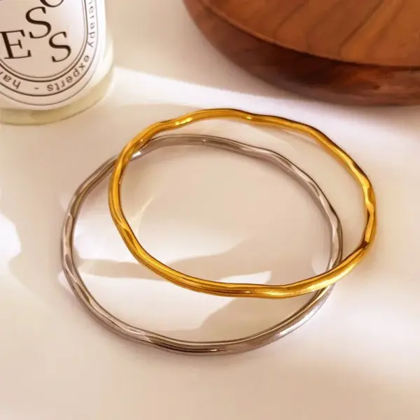 304 Stainless Steel Sun Starfish Turtle PVD Coated Rhinestones Real Gold Plated Marine Style Commute Waterproof Non Tarnish Surgical Steel Gold Bangle