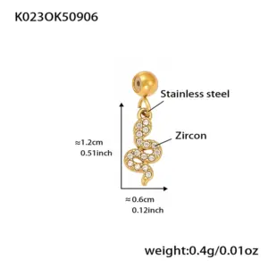 K023-Golden Snake Zircon Pendant