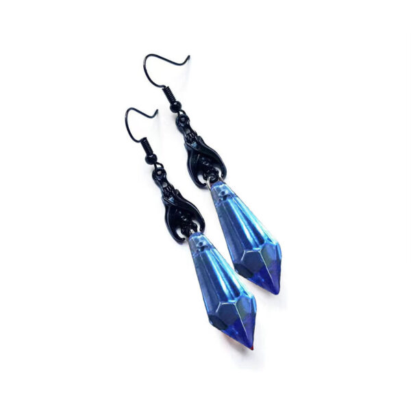 Wholesale Cross-border Hot Selling Ruby Black Gem Pendant Earrings Dark Bat Decorative Earrings Fashion Fine Jewelry Earrings