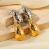 1 Pair Simple Style Water oplets Inlay Stainless Steel Zircon Ear Studs
