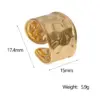 Wholesale PVD Coated Real Gold Plated 18K Gold Irregular 304 Stainless Steel Modern Style Simple Style Waterproof Non Tarnish Open Rings