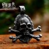 Wholesale beier cross-border foreign trade stainless steel jewelry wholesale new vintage skull bone titanium steel pendant necklace
