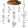 Wholesale Factory Direct Sales 10-Piece Pink Series Peach Heart Navel Ring Navel Stud Butterfly Navel Buckle Piercing Jewelry
