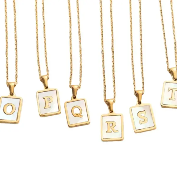PVD Coated Real Gold Plated 18K Gold Letter 304 Stainless Steel Fashion Waterproof Non Tarnish 304 Stainless Steel Necklace