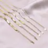 Wholesale Vacuum Plating 18K Gold Geometric 201 Stainless Steel IG Style Bracelets Anklet Necklace