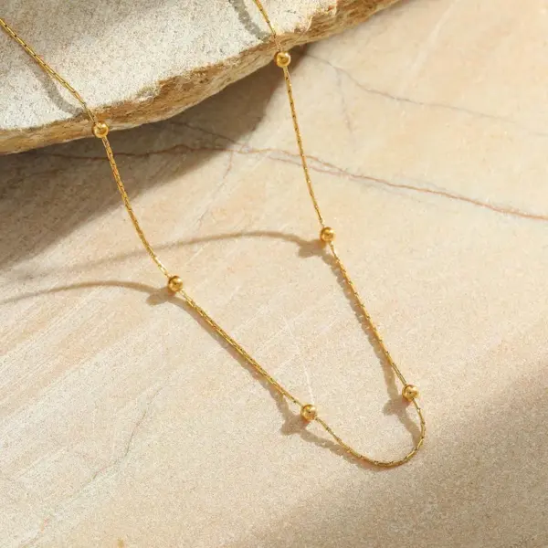 Wholesale Jewelry Casual Simple Style Solid Color 202 Stainless Steel PVD Coated Plating Cable Chain Figaro Chain Necklace