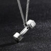 oly-e6dc609d5f9948a684e81fcb123f9273 Wholesale Fashion Fitness Barbell Dumbbell Men's Necklace Domineering Trendy Men's Titanium Steel Clavicle Cole Pendant Pendant Women