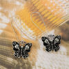 Wholesale Black skull butterfly long earrings Retro Gothic earrings