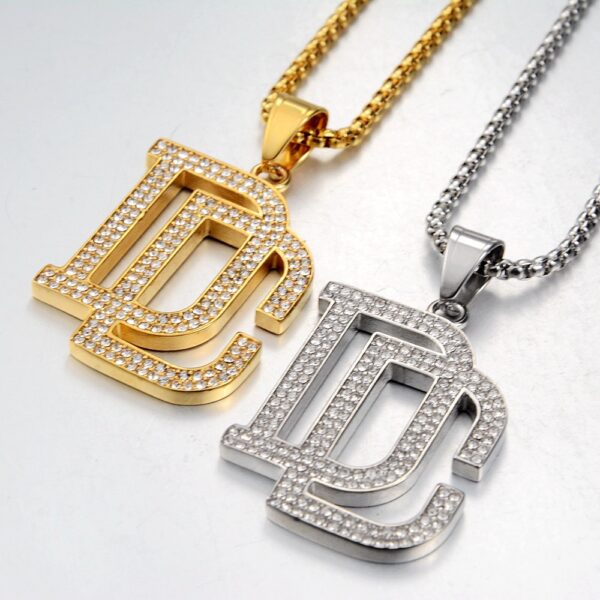 Wholesale Square Diamond Pendant Street Retro Hip-Hop Necklace