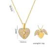Wholesale PVD Coated Real Gold Plated Heart Shape Stainless Steel IG Style Classic Style Waterproof Non Tarnish Pendant Necklace