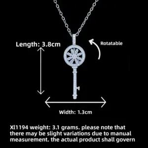 Xl1194 Rotating Key Necklace / Silver