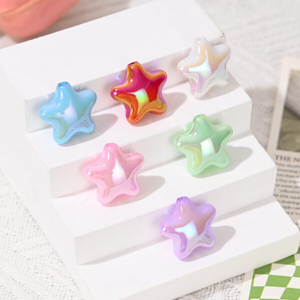 Wholesale Uv-Plated Dopamine Pentagram Shaped Beads