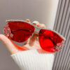 Wholesale Arrival Metal Diamond Sunglasses Luxury Frameless Sunglasses Irregular Sunglasses for Men and Women