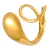 Wholesale Jewelry IG Style Round Oval Heart Shape 304 Stainless Steel 18K Gold Plated Enamel Plating Open Rings
