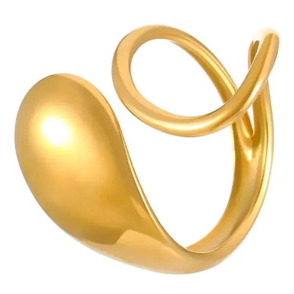 Wholesale Jewelry IG Style Round Oval Heart Shape 304 Stainless Steel 18K Gold Plated Enamel Plating Open Rings