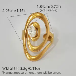 Gold / Average Size / 1 PCs Zircon Ring