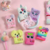 Wholesale Portable Mini Cartoon Plush Snap Button Notebook for Children
