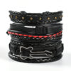 oly-e6fc421b6d580a52fbb11dfe2828fffe Wholesale Men's Woven Leather Bracelets, Multi-Layered Set Skull Bracelets, Genuine Leather Bracelets
