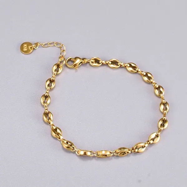 PVD Coated Real Gold Plated 18K Gold Ft 304 Stainless Steel Titanium Steel Cute Handmade Pastoral Waterproof Non Tarnish 304 Stainless Steel Titanium Steel Lobster Trier Clasp Closure Bracelets