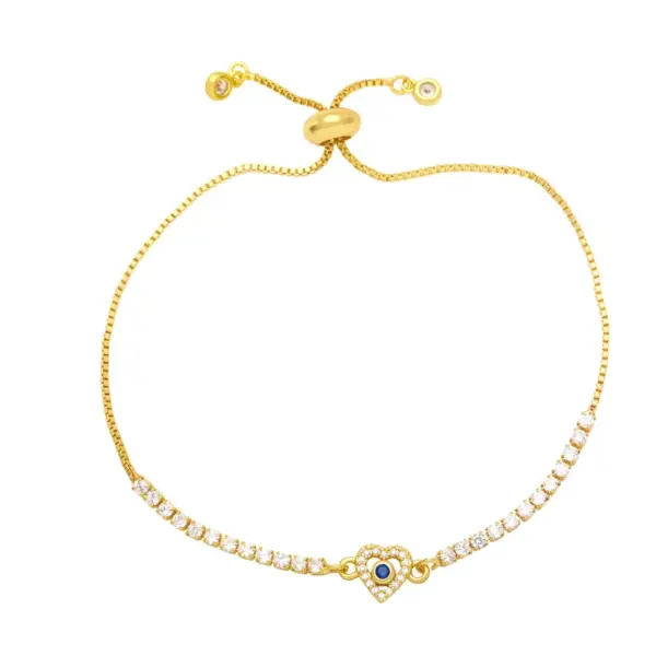 Wholesale Fashion Copper Heart Shape Bracelet Zircon Copper Bracelets