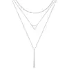 Wholesale Streetwear Geometric Stainless Steel Layered Necklaces